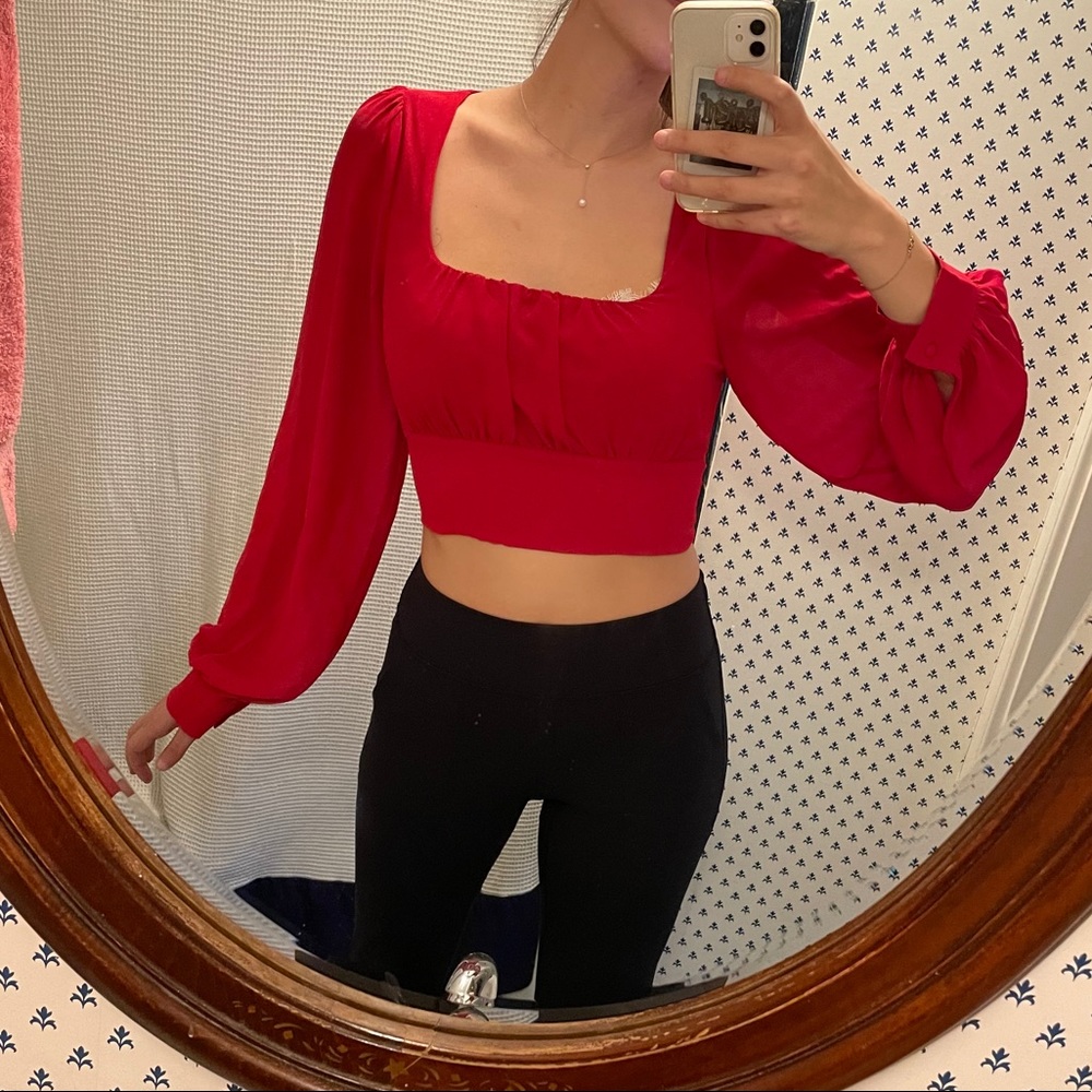Red Flowy Top